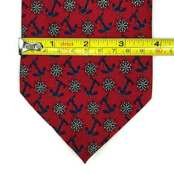 Utopia Men's Tie Handmade Red Anchor Compass Nautical Novelty Necktie 56" - Picture 7 of 8